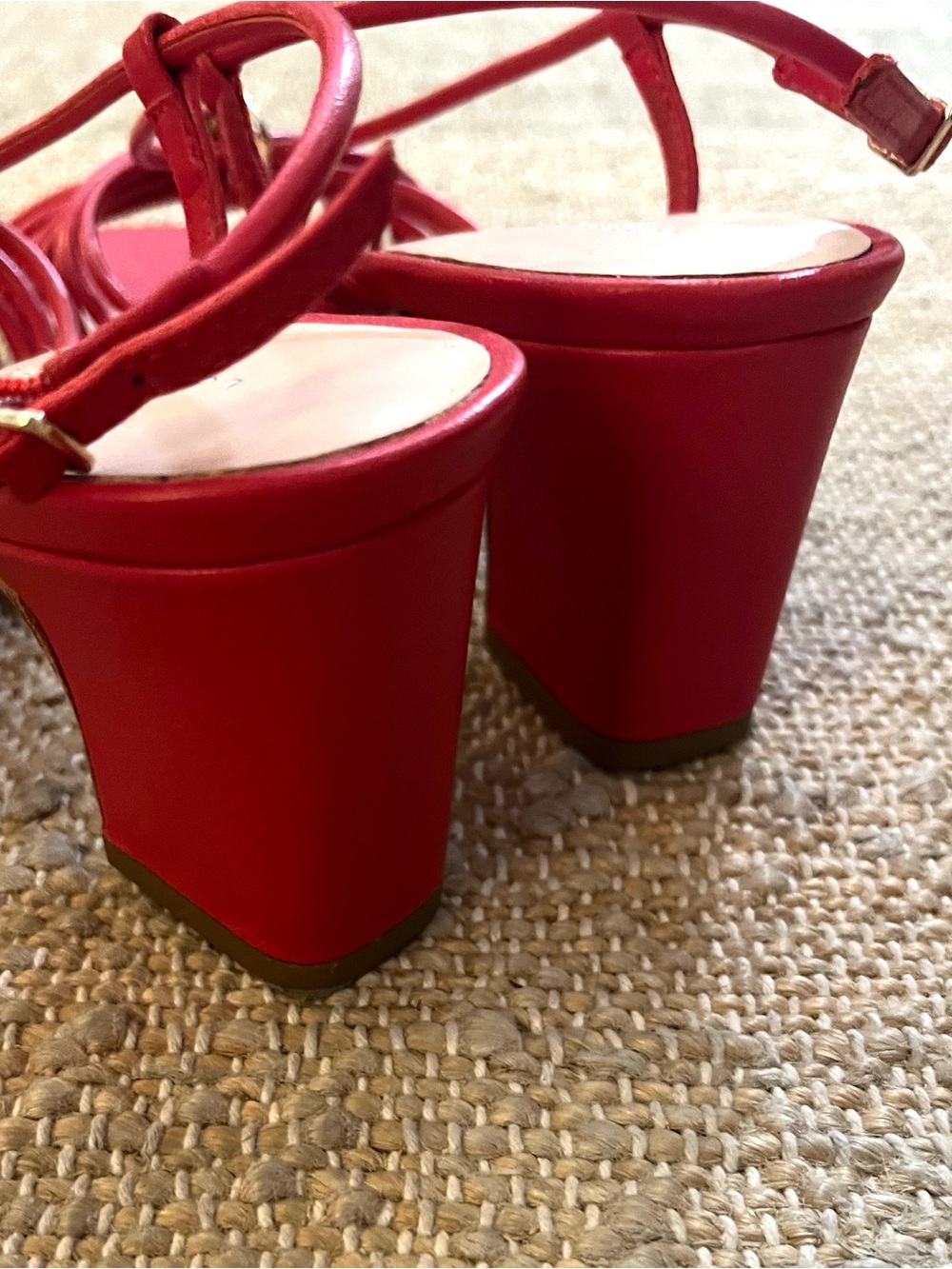 Loeffler Randall Minna Red Leather Heeled Sandal - Picture 6 of 10